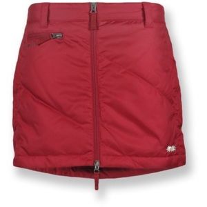 Skhoop Short Red Insulated Down Zip-Up Skirt